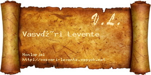 Vasvári Levente névjegykártya